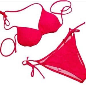 NWT Sundek pink rhinestone bikini set